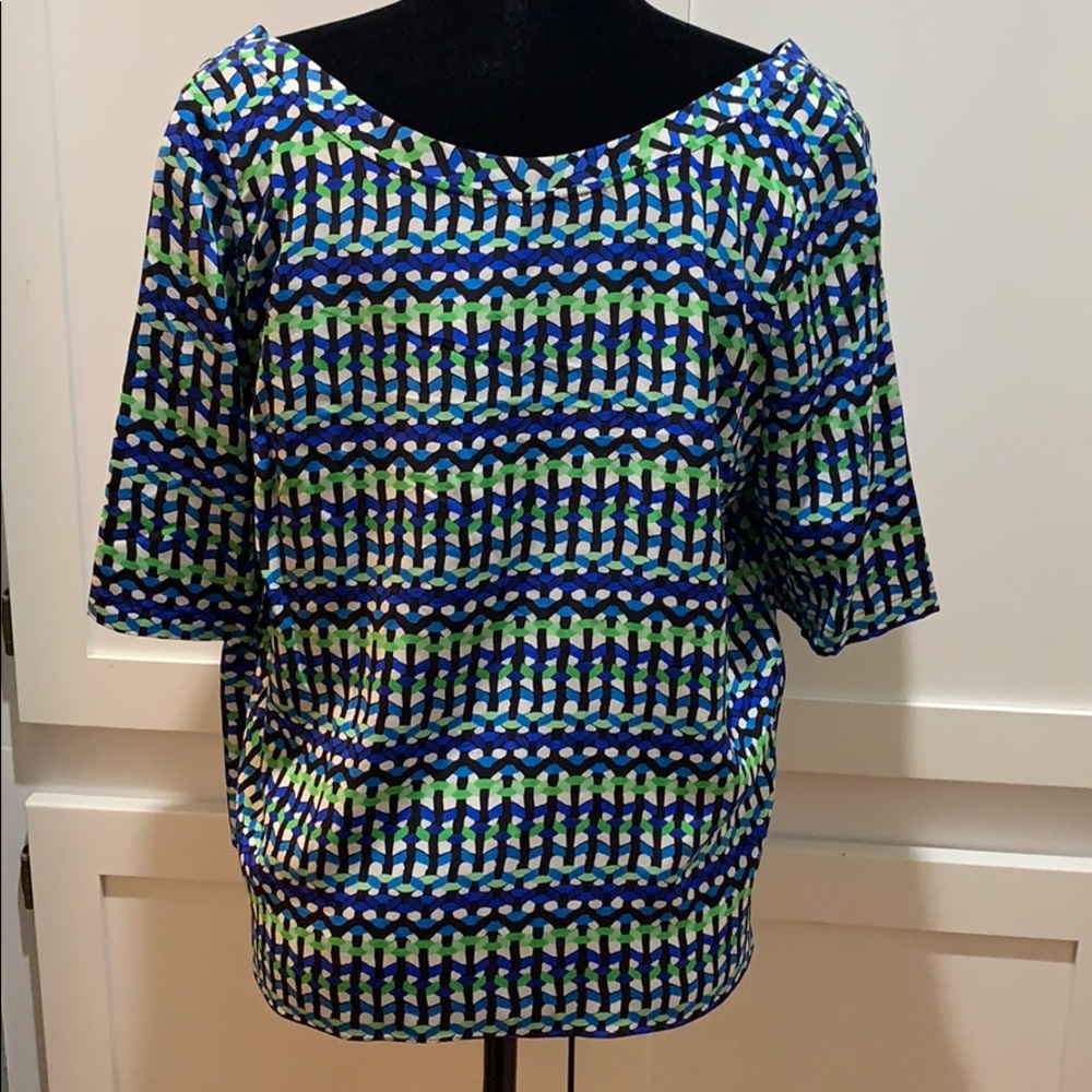 Tracy Reese Silk Geometric Blouse Sz M